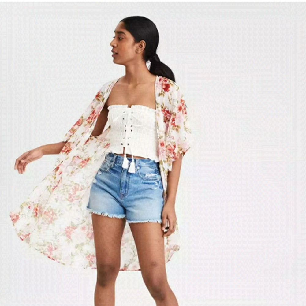 American Eagle Pintuck Kimono